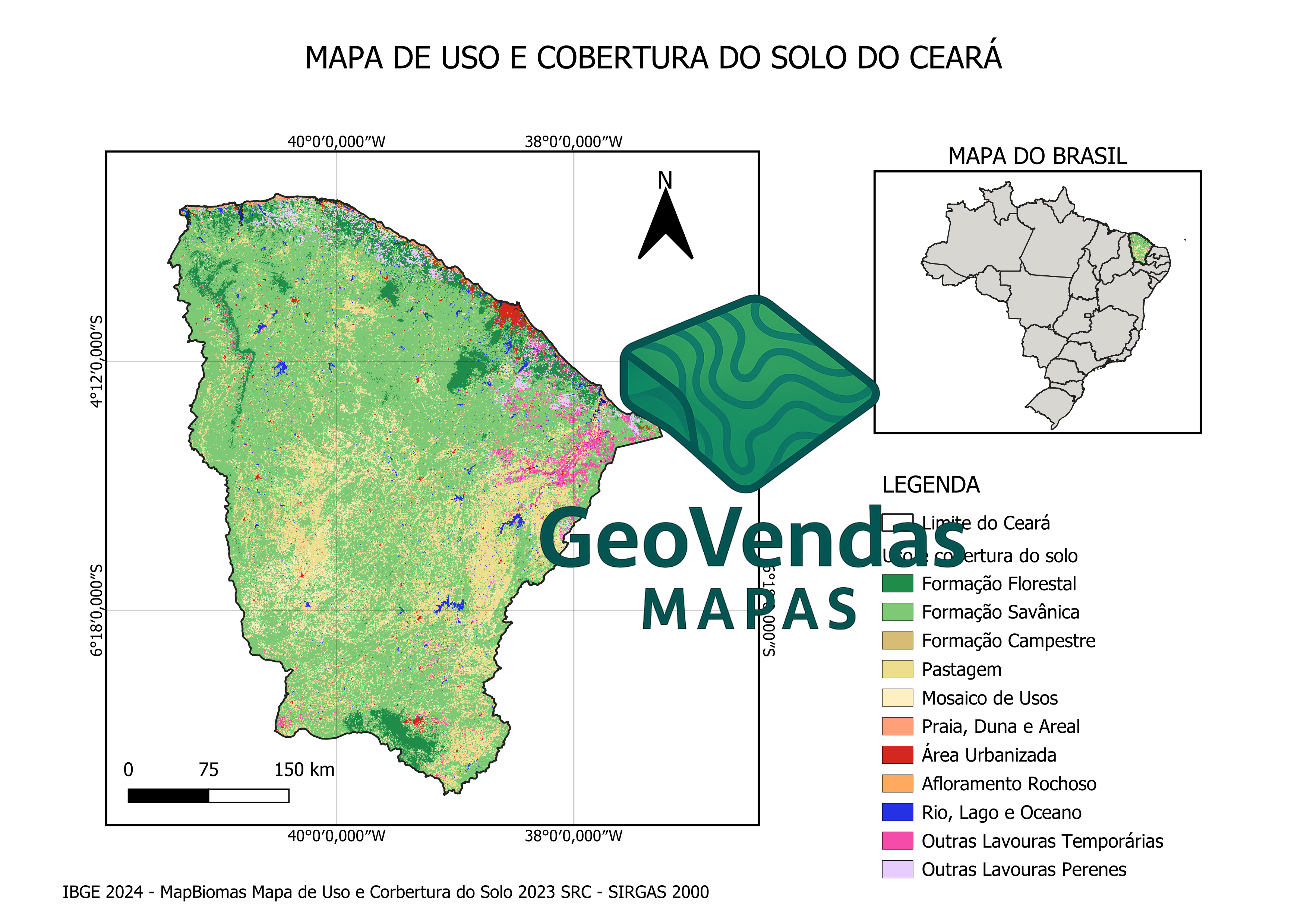 Mapa de Uso e Cobertura do Solo do Ceará